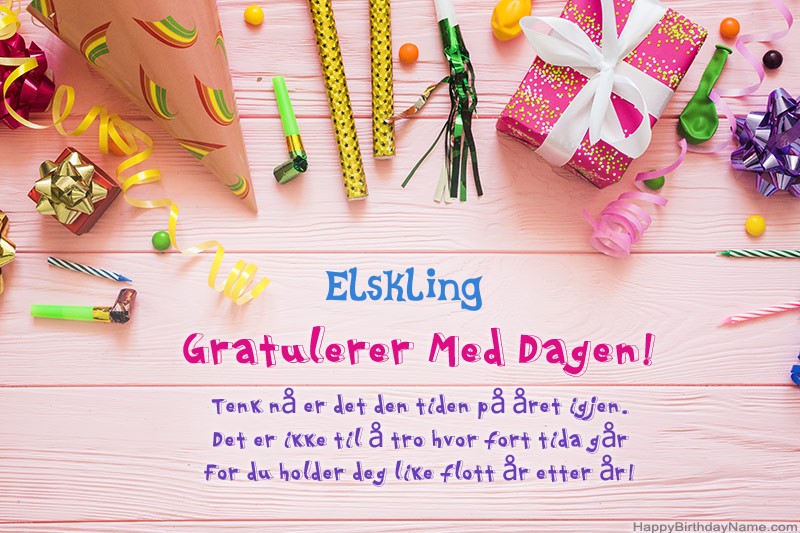 Laste ned Happy Birthday card Elskling gratis