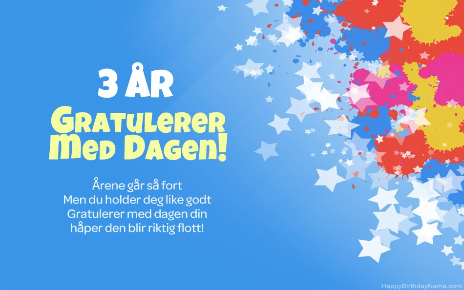 Gratulerer med bursdagen 3 år gammel jente