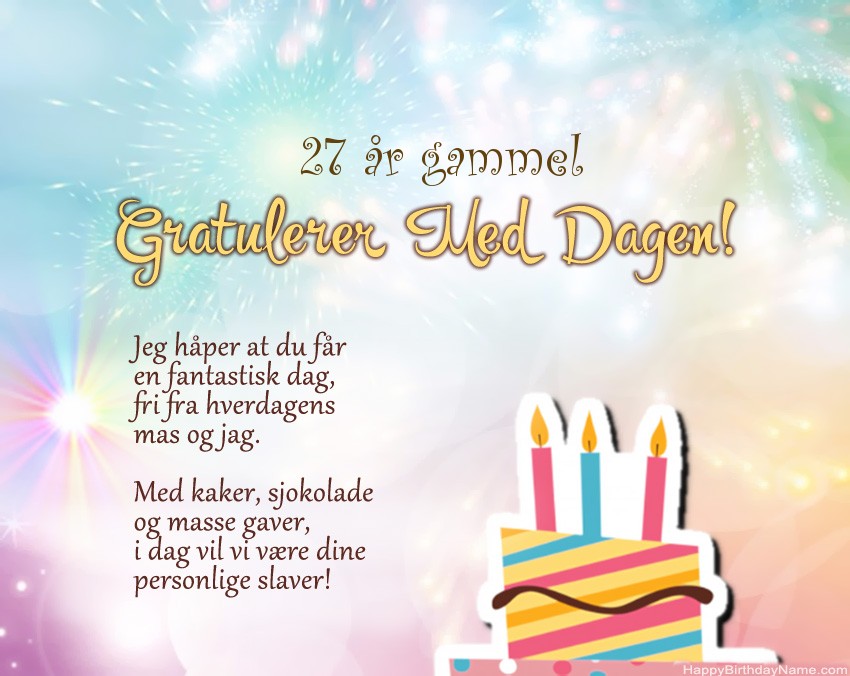 27 år gammel jente Happy Birthday i vers