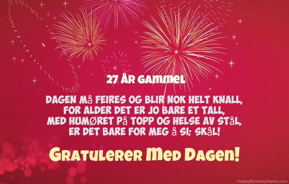 27 år gammel mann Happy Birthday, vakre dikt