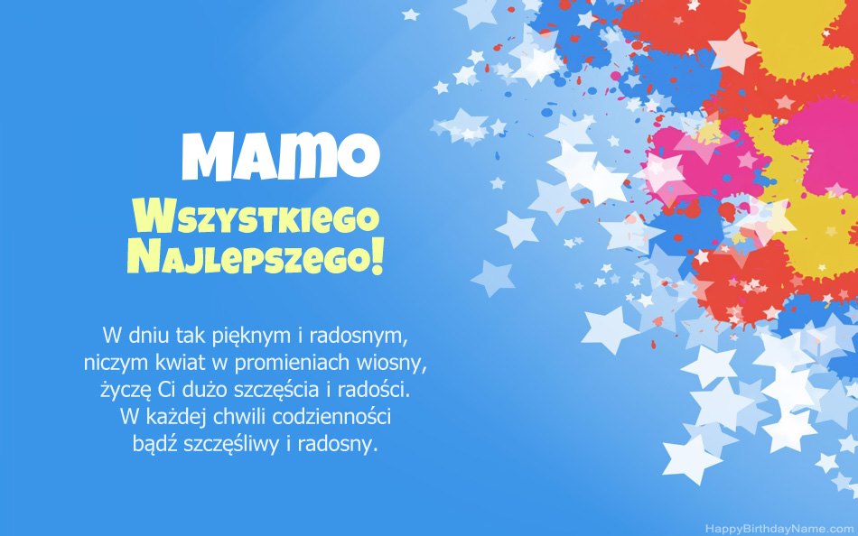 Gratulacje z okazji urodzin Mamo