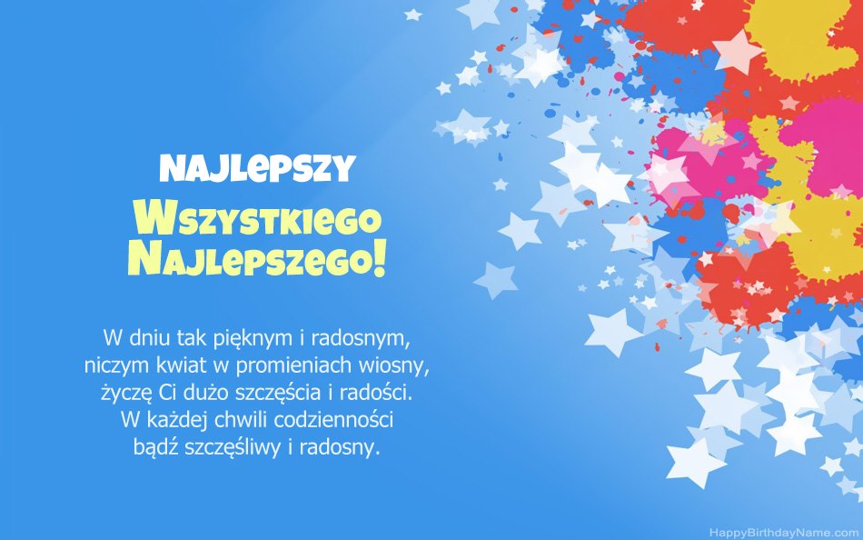 Gratulacje z okazji urodzin Najlepszy
