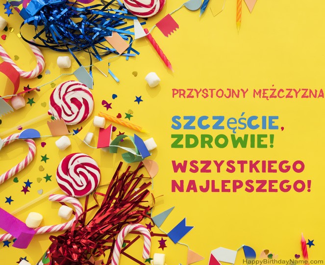Przystojny Mężczyzna Wszystkiego najlepszego z okazji urodzin