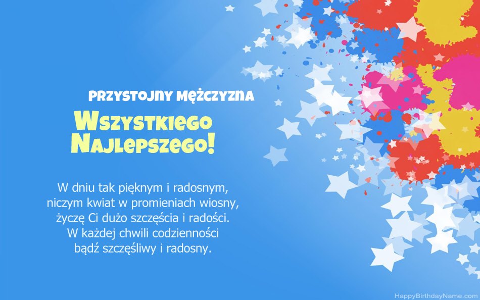 Gratulacje z okazji urodzin Przystojny Mężczyzna