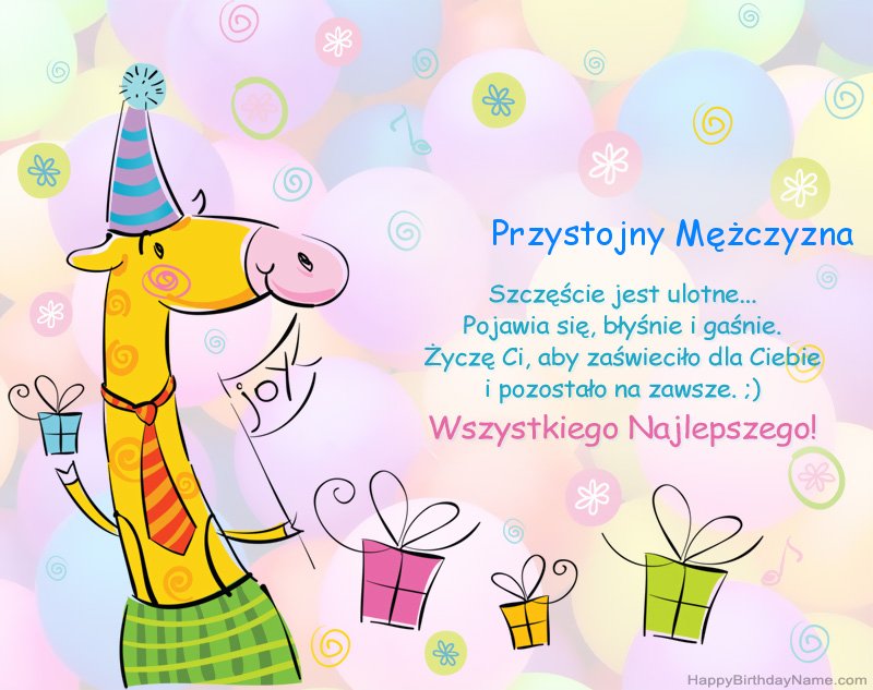 Gratulacje z okazji urodzin Przystojny Mężczyzna