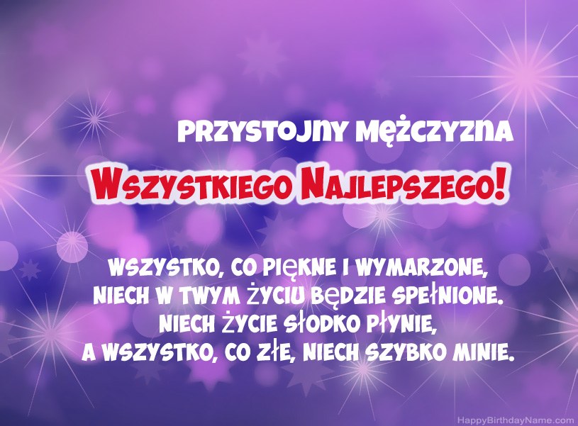 Piękne zdjęcia z okazji urodzin Przystojny Mężczyzna