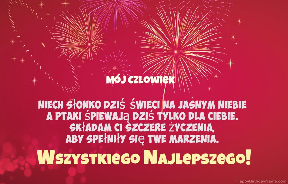 Mój Człowiek Wszystkiego najlepszego, piękne wiersze