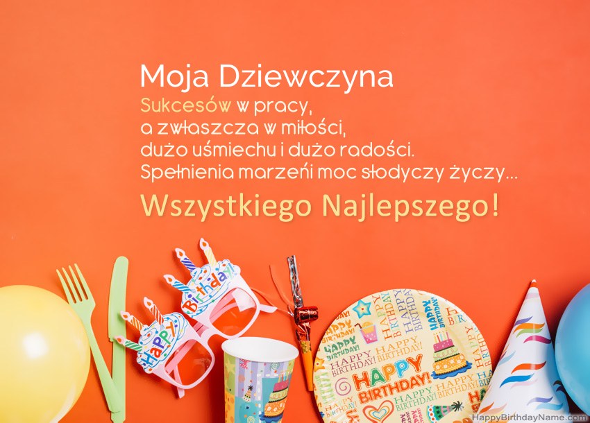 Karty z okazji urodzin Moja Dziewczyna