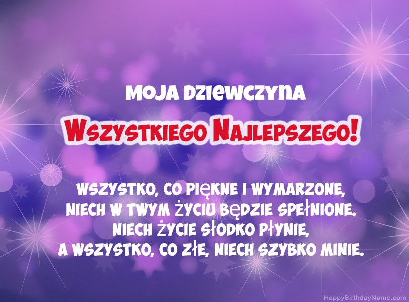 Piękne zdjęcia z okazji urodzin Moja Dziewczyna