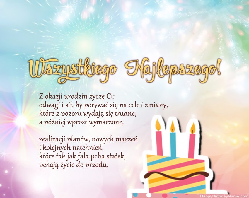 Wszystkiego najlepszego w wierszu