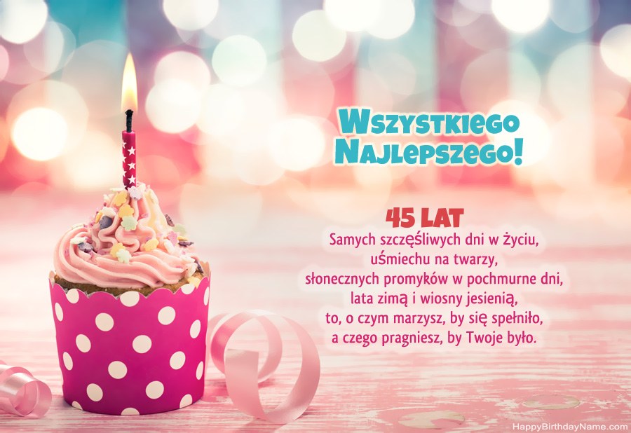 Pobierz kartę Happy Birthday 45-letnia kobieta za darmo