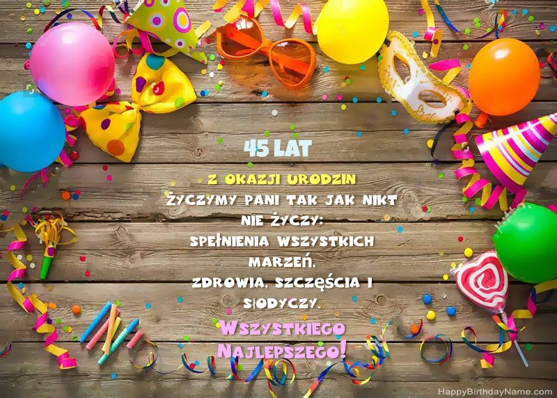 Wszystkiego najlepszego 45-letnia kobieta zdjęcie