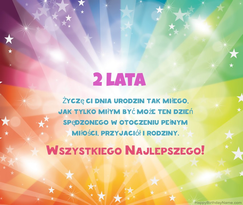 Piękne kartki z okazji urodzin 2-letni chłopiec