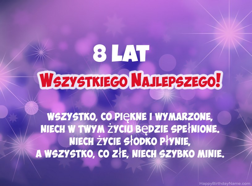 Piękne zdjęcia z okazji urodzin 8-letni chłopiec