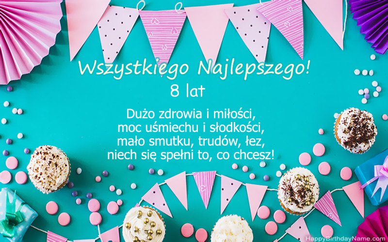 Wszystkiego najlepszego 8-letni chłopiec, piękne obrazy