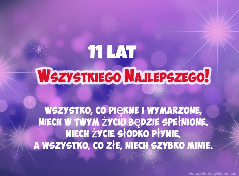 Piękne zdjęcia z okazji urodzin 11-letni chłopiec