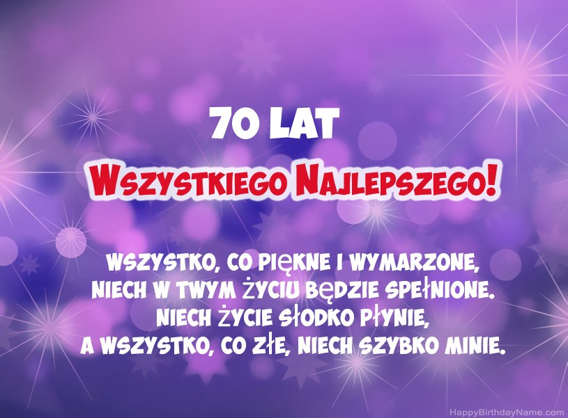 Piękne zdjęcia z okazji urodzin 70-letni mężczyzna