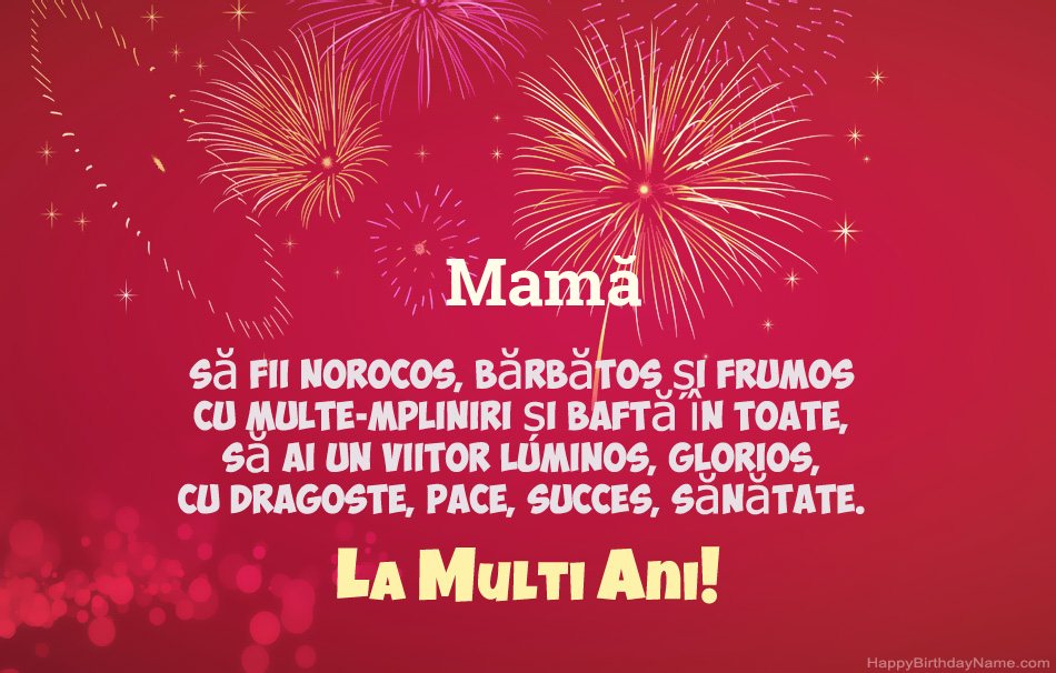 Mamă La mulți ani, poezii frumoase