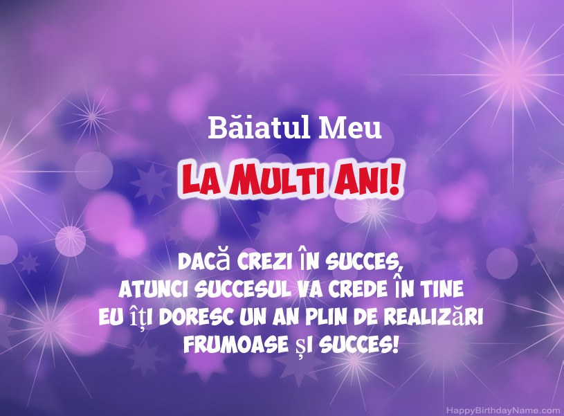 Imagini frumoase pentru ziua natală fericită Băiatul Meu