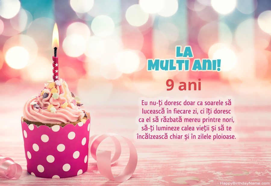 Descărcați gratuit cardul Happy Birthday Fata de 9 ani