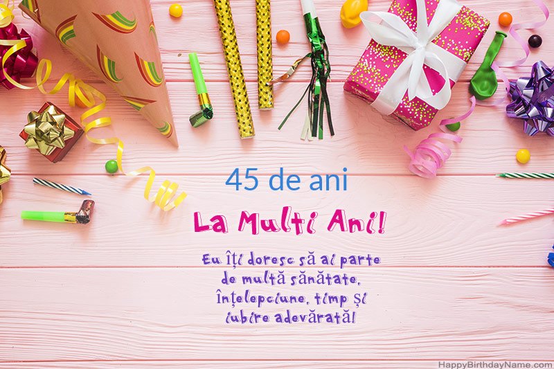 Descărcați gratuit cardul Happy Birthday Femeie în vârstă de 45 de ani