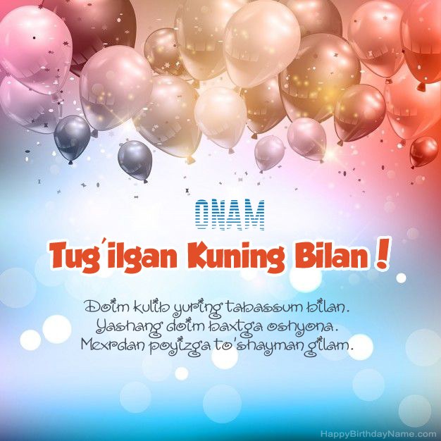 Tug'ilgan kun haqidagi Onam she'rlari