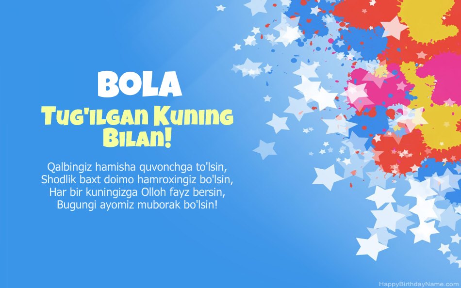 Tug'ilgan kuningiz bilan tabriklaymiz Bola Tug'ilgan kuningiz bilan tabriklaymiz Bola