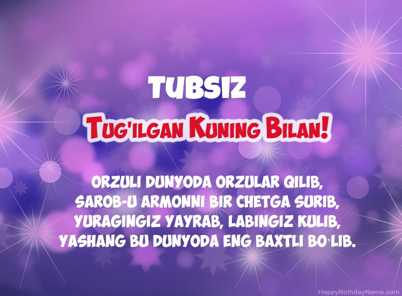 Tug'ilgan kuningiz uchun ajoyib rasmlar Tubsiz