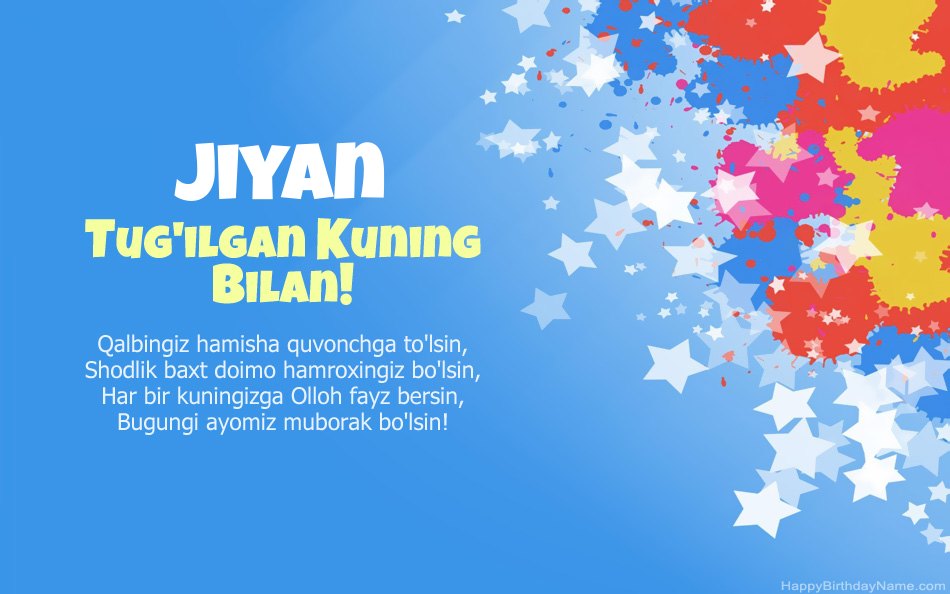 Tug'ilgan kuningiz bilan tabriklaymiz Jiyan