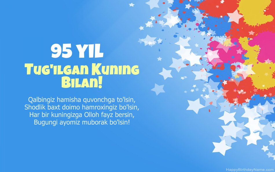 Tug'ilgan kuningiz bilan tabriklaymiz 95 yoshli ayol