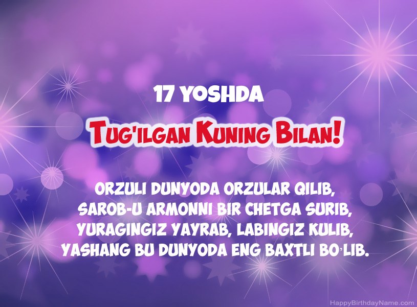 Tug'ilgan kuningiz uchun ajoyib rasmlar 17 yoshli yigit