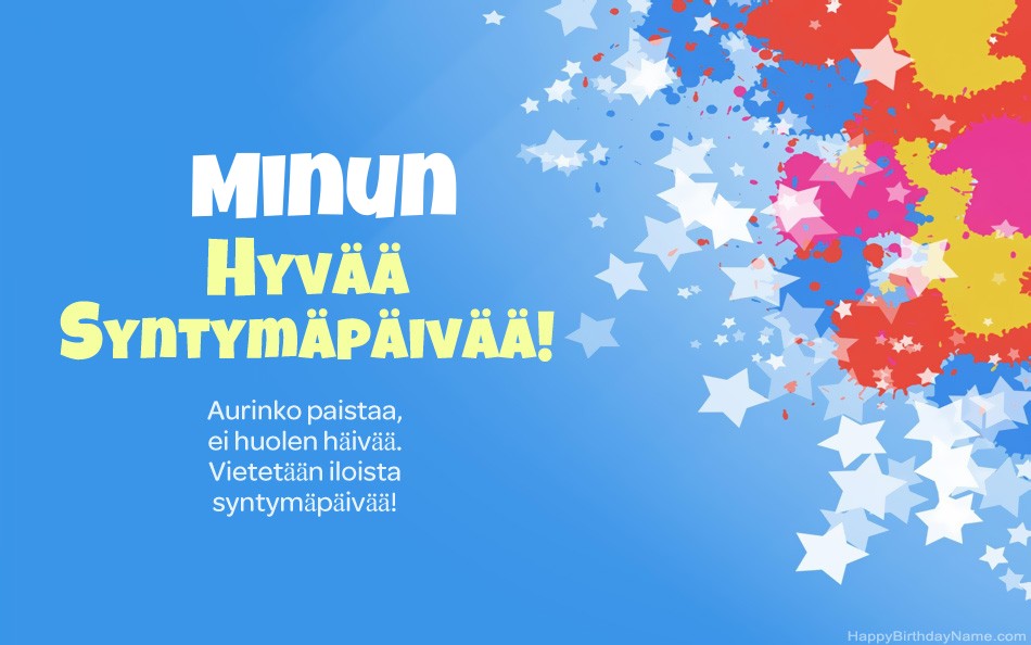Onnittelut syntymäpäivänä Minun