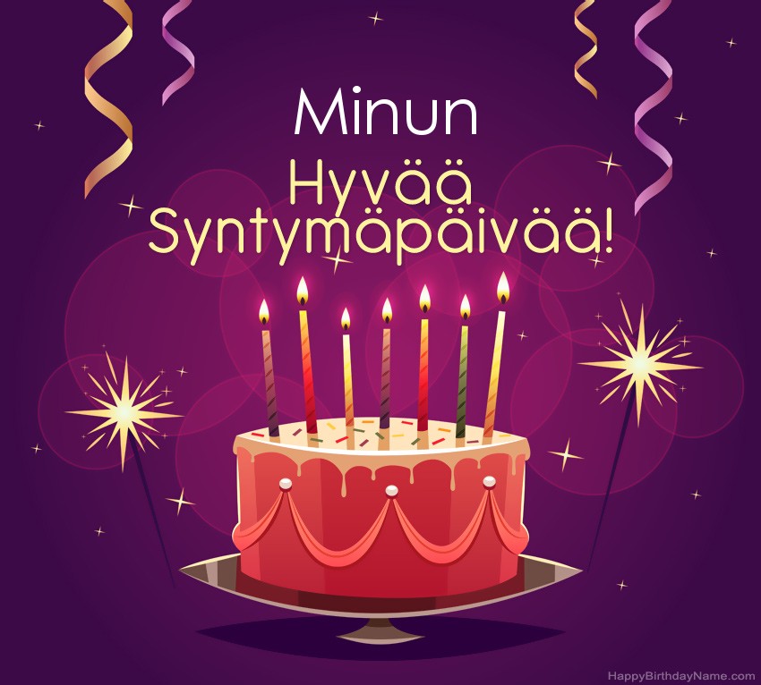 Hauska tervehdys hyvää syntymäpäivää varten Minun -kuville