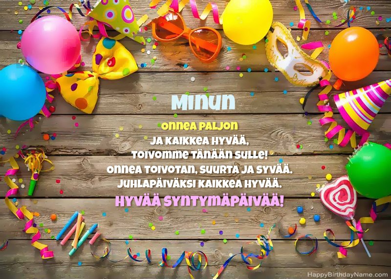 Hyvää syntymäpäivää Minun -kuva
