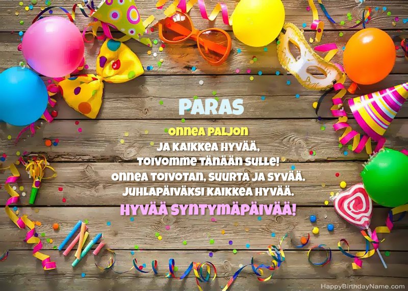Hyvää syntymäpäivää Paras -kuva