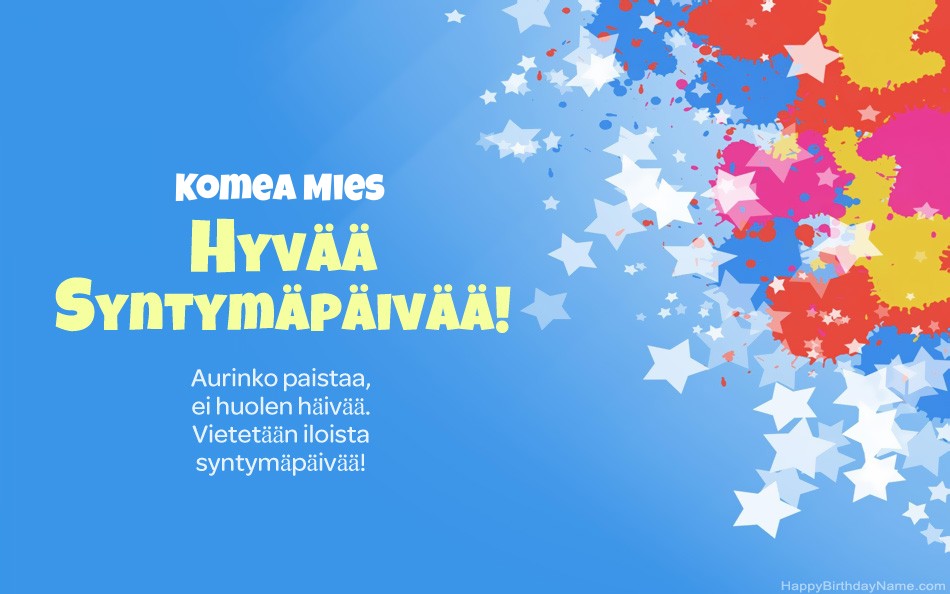 Onnittelut syntymäpäivänä Komea Mies