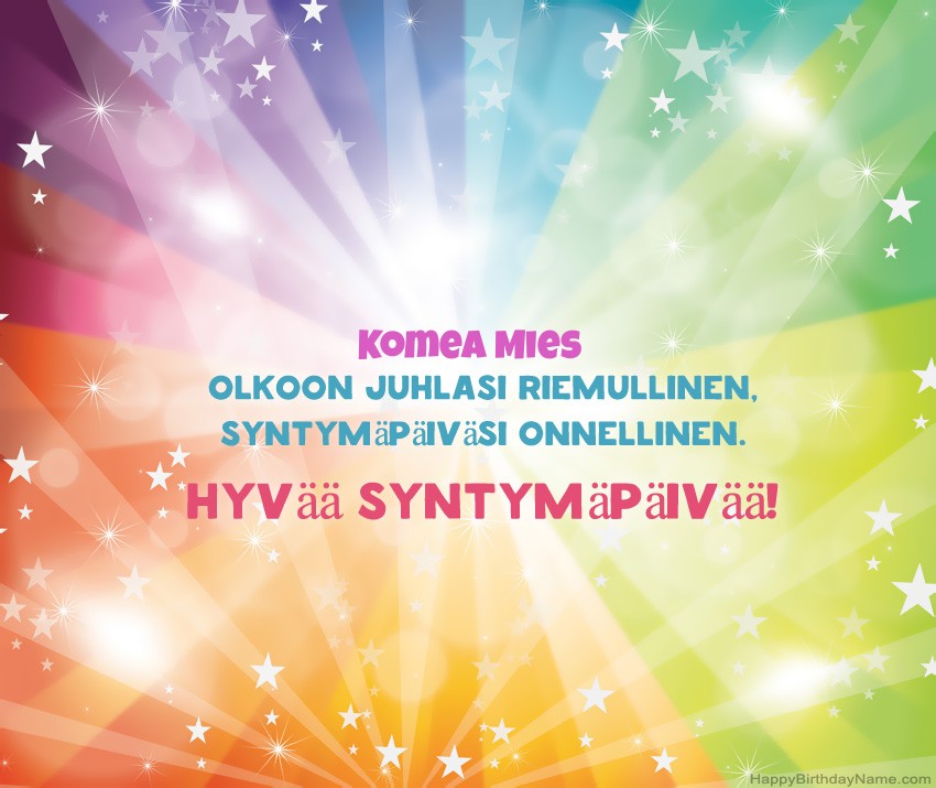 Kauniit hyvät syntymäpäivät -kortit Komea Mies