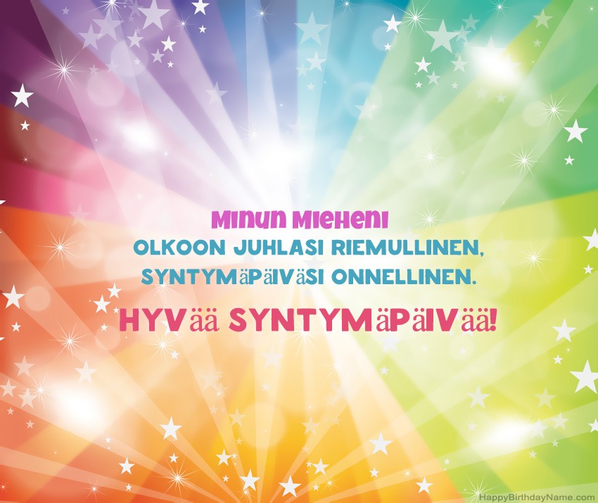 Kauniit hyvät syntymäpäivät -kortit Minun Mieheni