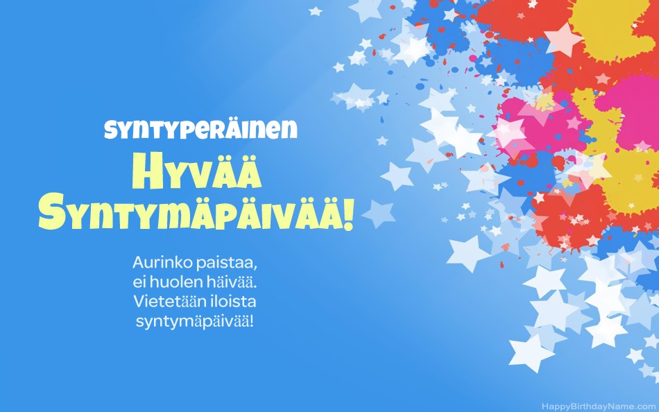 Onnittelut syntymäpäivänä Syntyperäinen