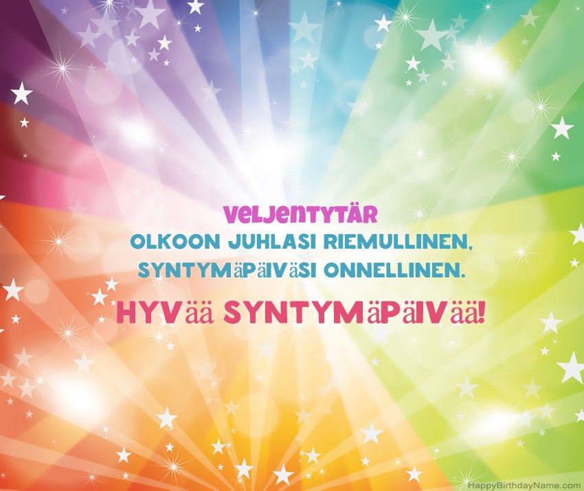 Kauniit hyvät syntymäpäivät -kortit Veljentytär
