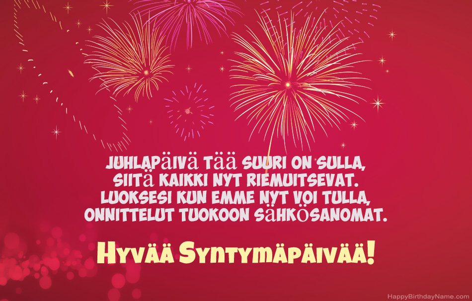 Hyvää syntymäpäivää, kauniita runoja