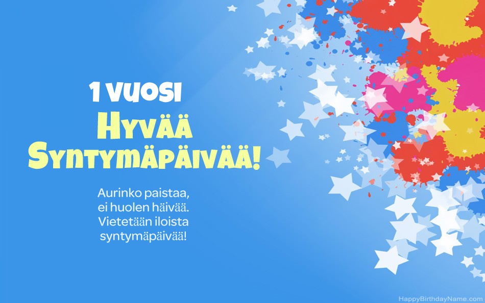 Onnittelut syntymäpäivänä 1-vuotias tyttö