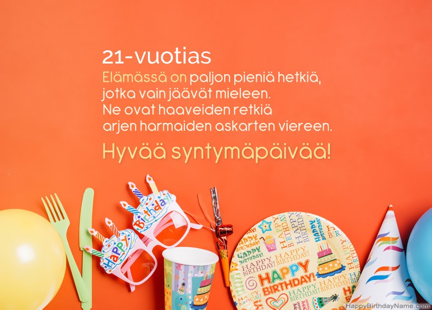 21-vuotias tyttö hyvää syntymäpäivää