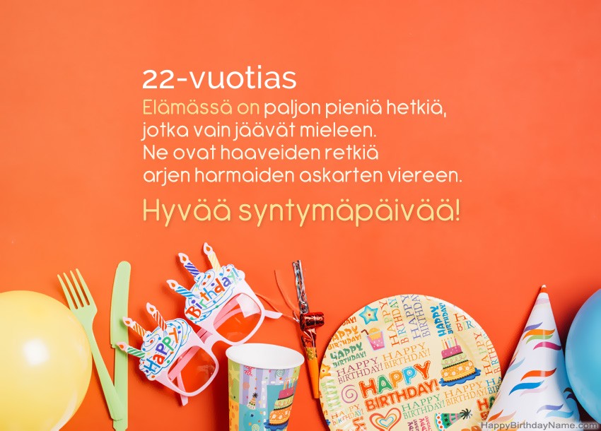22-vuotias tyttö hyvää syntymäpäivää
