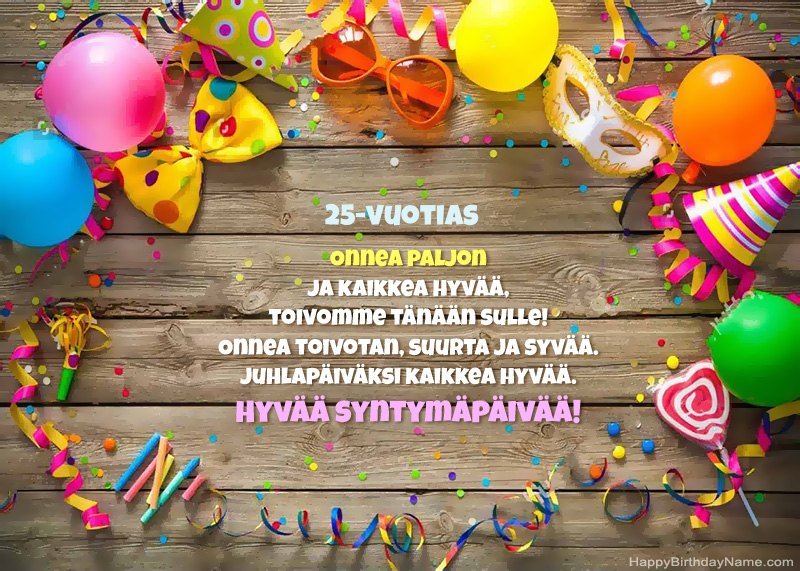 Hyvää syntymäpäivää 25-vuotias tyttö -kuva