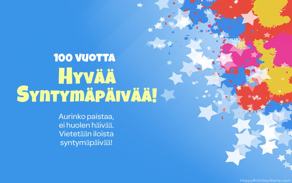 Onnittelut syntymäpäivänä 100 vuotta vanha nainen Onnittelut syntymäpäivänä 100 vuotta vanha nainen