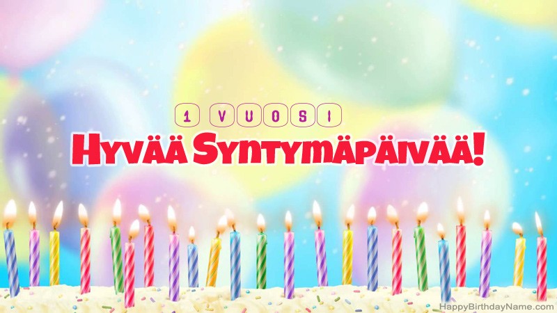Hauskat hyvät syntymäpäivät -kortit 1-vuotias poika