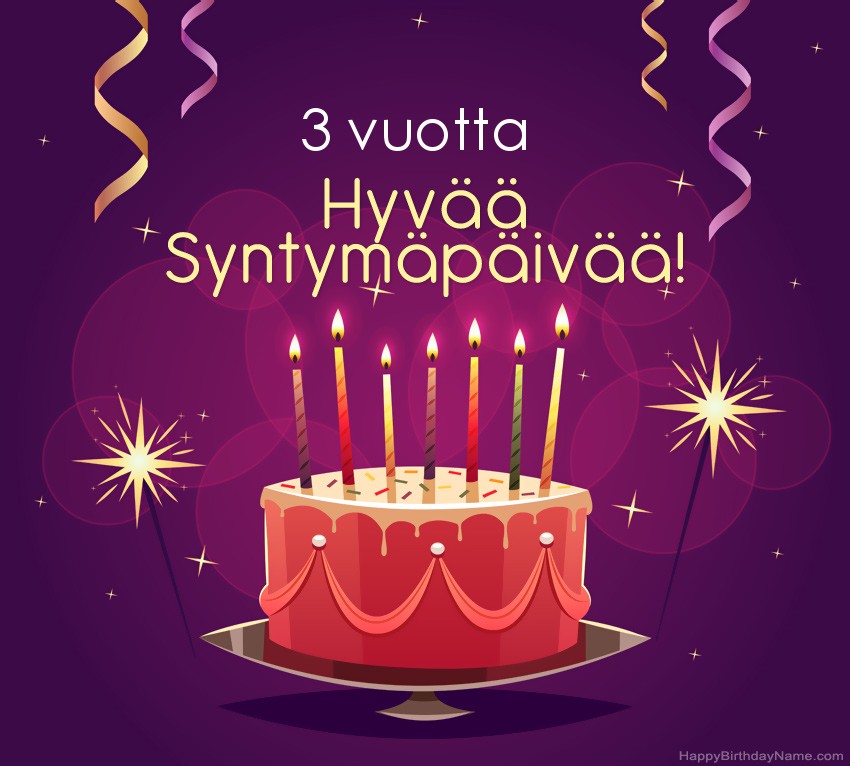 Hauska tervehdys hyvää syntymäpäivää varten 3-vuotias poika -kuville