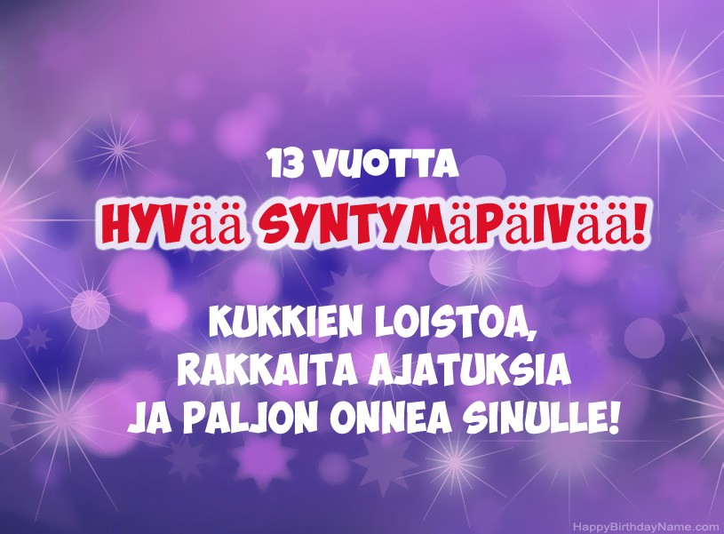 Kauniita kuvia Happy Birthday 13-vuotias poika