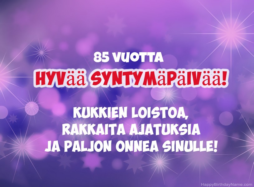 Kauniita kuvia Happy Birthday 85-vuotias mies
